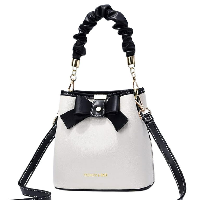 New bow bucket bag large capacity shoulder bag portable fashion diagonal bag Walmart