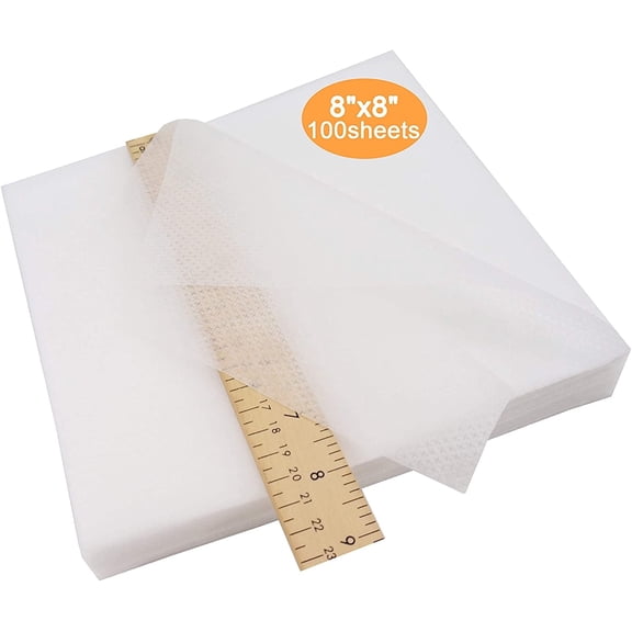New brothread 1.8oz No Show Mesh Machine Embroidery Stabilizer Backing 8"x8" 100 Precut Sheets