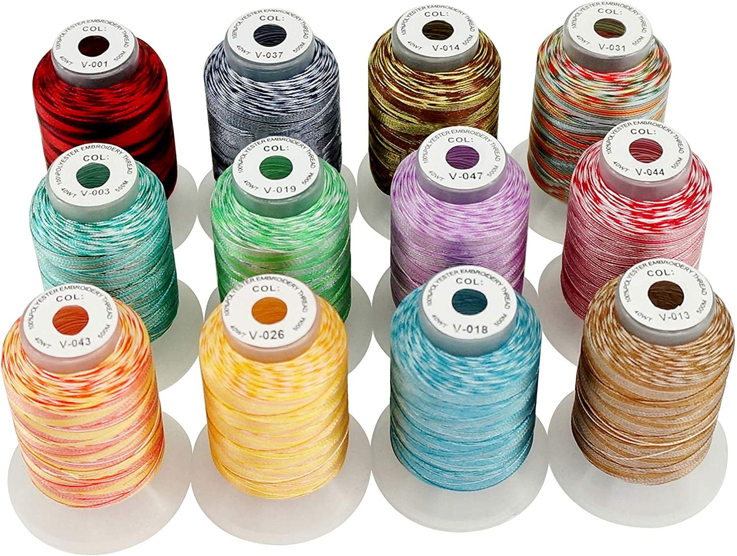 New Brothread 63 Colours Polyester Machine Embroidery Thread Kit 500M