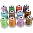 thumbnail image 1 of New brothread 12 Colors Variegated Polyester Embroidery Machine Thread Kit 500M Each Spool Compatible with Brother Janome Babylock Singer Pfaff Bernina Embroidery and Sewing Machines-Assortment1, 1 of 6