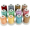 thumbnail image 1 of New brothread 12 Colors Variegated Polyester Embroidery Machine Thread Kit 500M Each Spool Compatible with Brother Janome Babylock Singer Pfaff Bernina Embroidery and Sewing Machines-Assortment2, 1 of 6