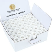 New brothread 144pcs White 90WT Prewound Bobbin Thread Size A SA156