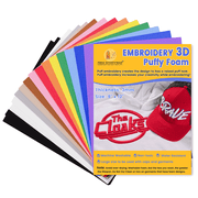 New brothread 15-pack Rectangular 3D Embroidery Puff Foam Sheets 9"x12" 3mm-Assorted Colors