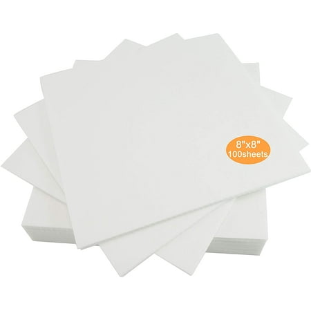 New brothread 2.5oz Cut Away Machine Embroidery Stabilizer Backing 8"x8" 100 Precut Sheets