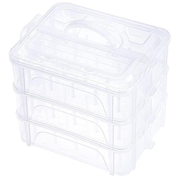 New brothread 3 Layers Stackable Clear Storage Box/Organizer for Holding 60 Spools Home Embroidery & Sewing Thread and Other Embroidery Sewing Crafts (Spool Size Requirement: H≤2.2"; W≤1.69")