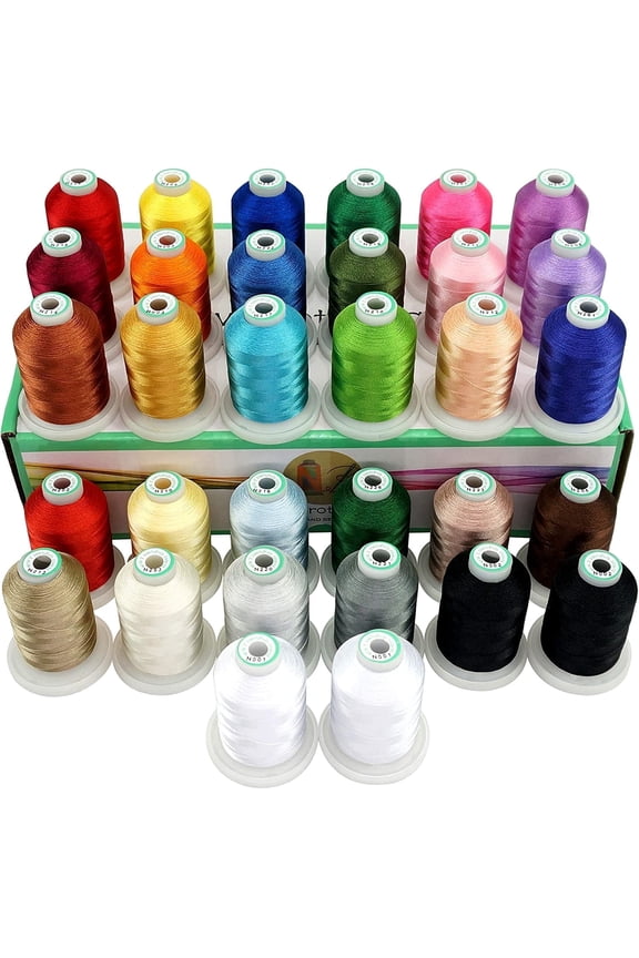 32 Spools Polyester Embroidery Machine Thread Kit 1000M (1100Y) Assortment1