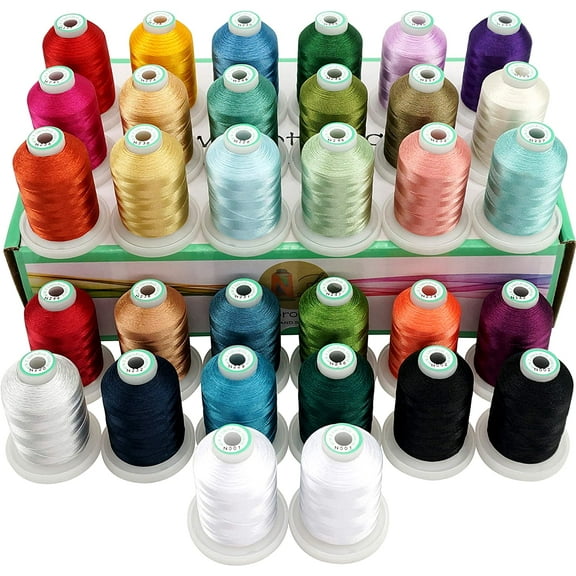 New brothread 32 Spools Polyester Embroidery Machine Thread Kit 1000M (1100Y) Assortment2
