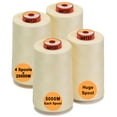 thumbnail image 1 of New brothread 4 Large Cones of Polyester Sewing Serger Quilting Thread - 5500Y (5000M) - Ivory White, 1 of 7