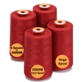 thumbnail image 1 of New brothread 4 Large Cones of Polyester Sewing Serger Quilting Thread - 5500Y (5000M) - Red, 1 of 7