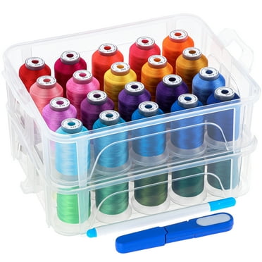 New brothread 40 Brother Colors 500m Embroidery Machine Thread with Plastic Storage Box for Embroidery Sewing Machine