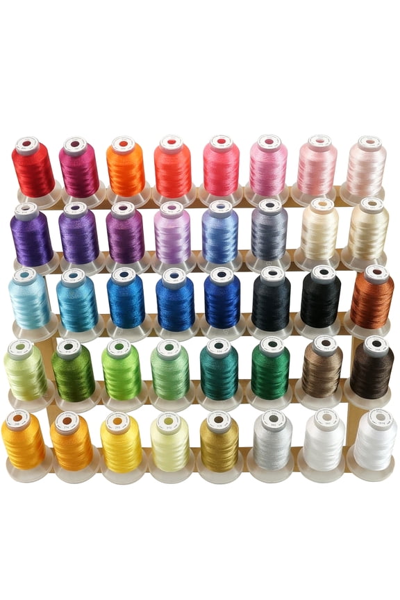 40 Colors Polyester Embroidery Machine Thread Kit 500M (550Y) Each Spool for Singer Pfaff Bernina Embroidery and Sewing Machines