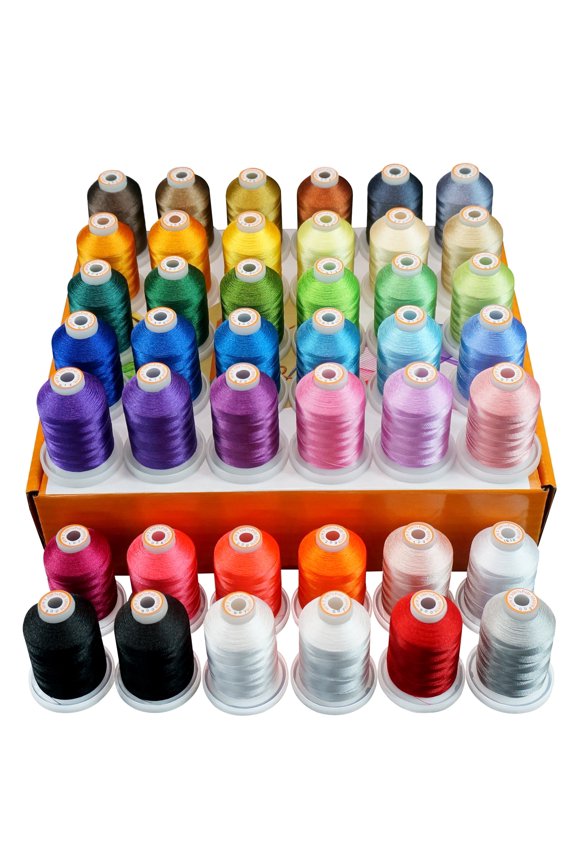 42 Spools 1000M (1100Y) Polyester Embroidery Machine Thread Kit