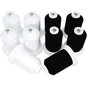 New brothread 5 White+5 Black 100% Mercerized Cotton Thread 30WT 600M660Y