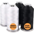 thumbnail image 1 of New brothread 5000M Huge Spool Polyester Embroidery Machine Thread 2Black+2White, 1 of 7