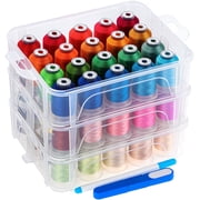 New brothread 60 Colors 500m Embroidery Machine Thread with Plastic Storage Box for Embroidery Sewing Machine