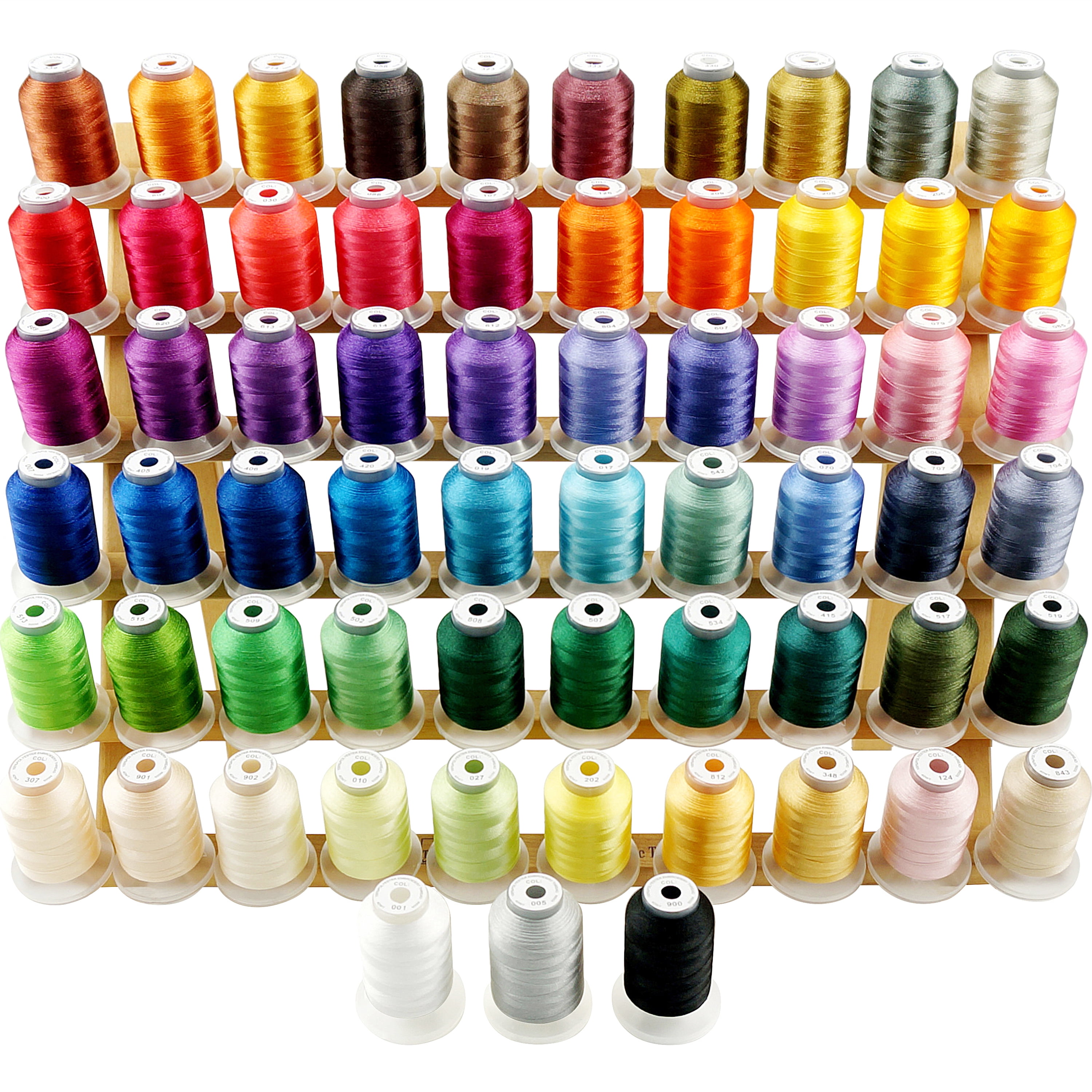 New brothread 63 Brother Colors Polyester Embroidery Machine Thread Kit  500M (550Y) Each Spool