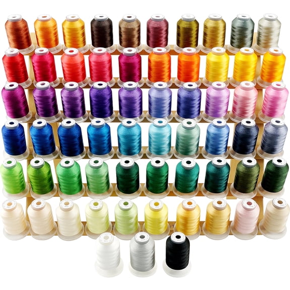 New brothread 63 Colors Polyester Embroidery Machine Thread Kit 500M (550Y) Each Spool Compatible with Most Home Embroidery Sewing Machines