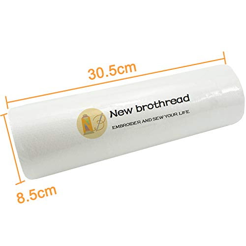 New brothread Fusible Iron on No Show Mesh Machine Embroidery Stabilizer Backing 12" x 25 Yd roll - Light Weight 1.8 oz - 3 Options - Tear Away/Cut Away/No Show Mesh