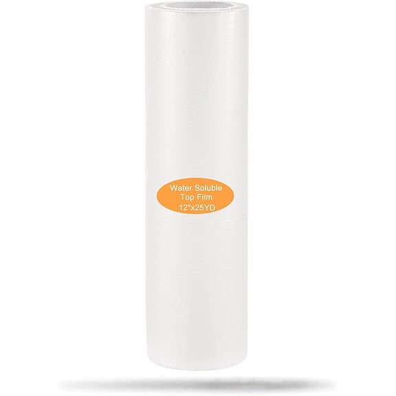 New brothread Light Weight Clear Wash Away-Water Soluble Embroidery Topping Film 12"x25yd roll