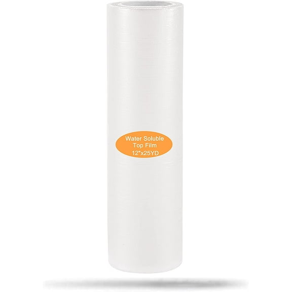 New brothread Light Weight Clear Wash Away-Water Soluble Embroidery Topping Film 12"x25yd roll