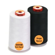 New brothread Polyester Sewing Serger Quilting Thread - 5500Y (5000M) - 1 White + 1 Black