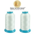 thumbnail image 1 of New brothread Set of 2 White Bobbin Thread/Bottom Thread 60WT Huge Spool 5000M (5500Y) for Embroidery and Sewing Machines, 1 of 5