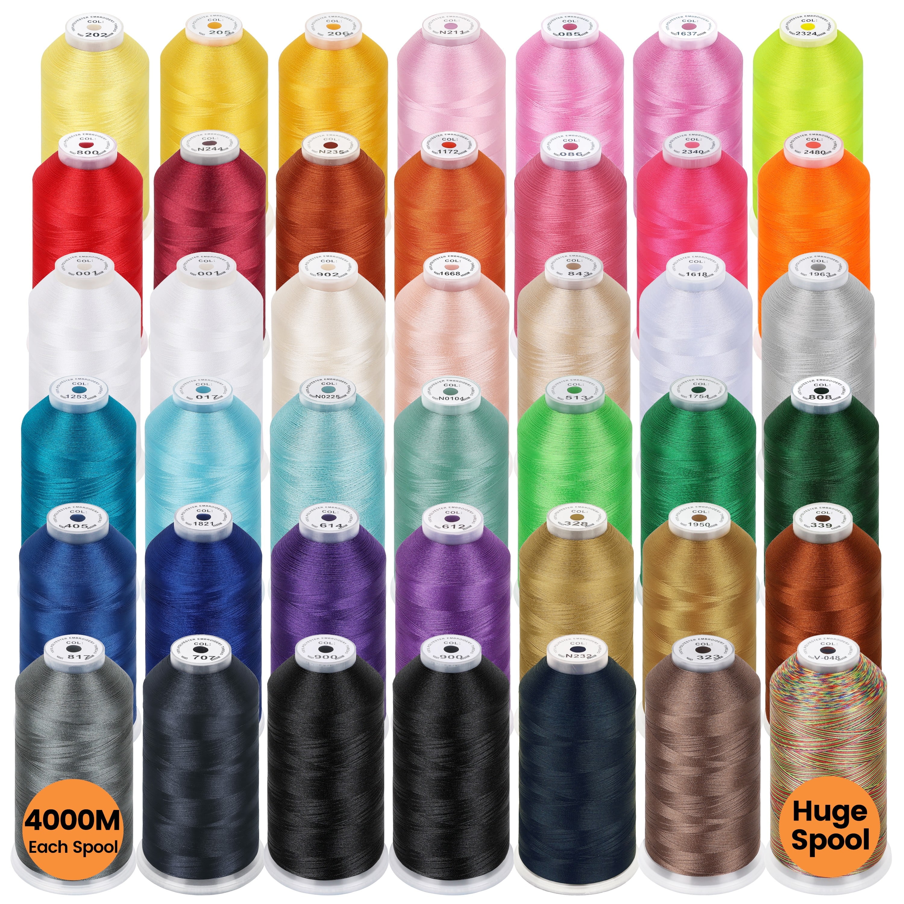New brothreads – 42 Spools of Huge Spool 4000M(4400Y) Polyester ...
