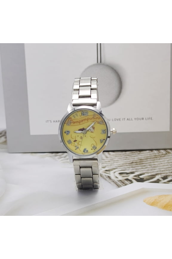 New cartoon KT Pochacoo Kuromi watch steel band waterproof quartz watch