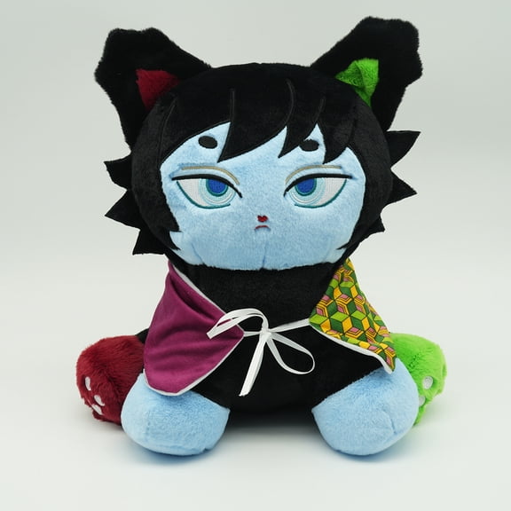 New cartoon anime Japanese-style creative cat plush toy, suitable for anime enthusiasts to collect, as a desktop decoration, or as a birthday gift
