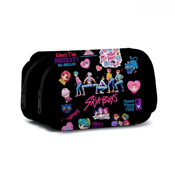 New cartoon anime Korean Idol Dark Hunter Team printed large-capacity flip-top stationery box cute pencil case
