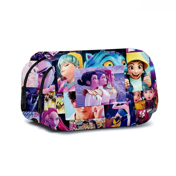 New cartoon anime Korean Idol Dark Hunter Team printed large-capacity flip-top stationery box cute pencil case