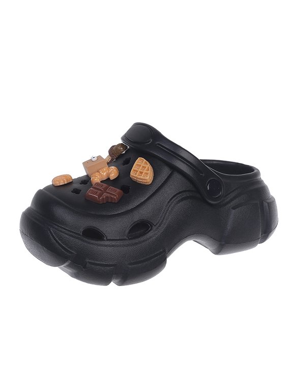 New cartoon cookie bear EVA clogs, versatile summer slippers for boys and girls, parent-child matching shoes, soft-soled non-slip sandals, trendy, comfortable, and versatile
