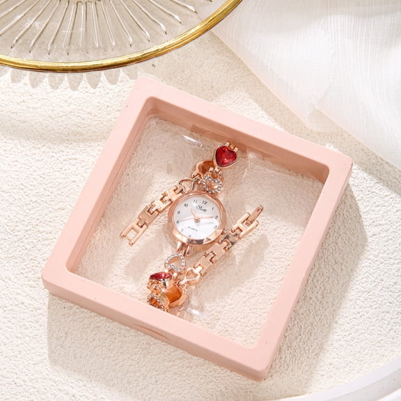 New casual compact round diamond-studded bracelet for women decorative quartz watch
