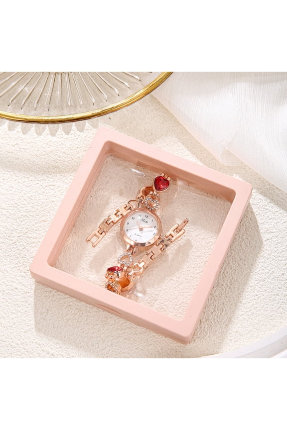 New casual compact round diamond-studded bracelet for women decorative quartz watch