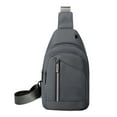 thumbnail image 1 of New chest bag men's waterproof nylon shoulder chest bag - grey, 1 of 5