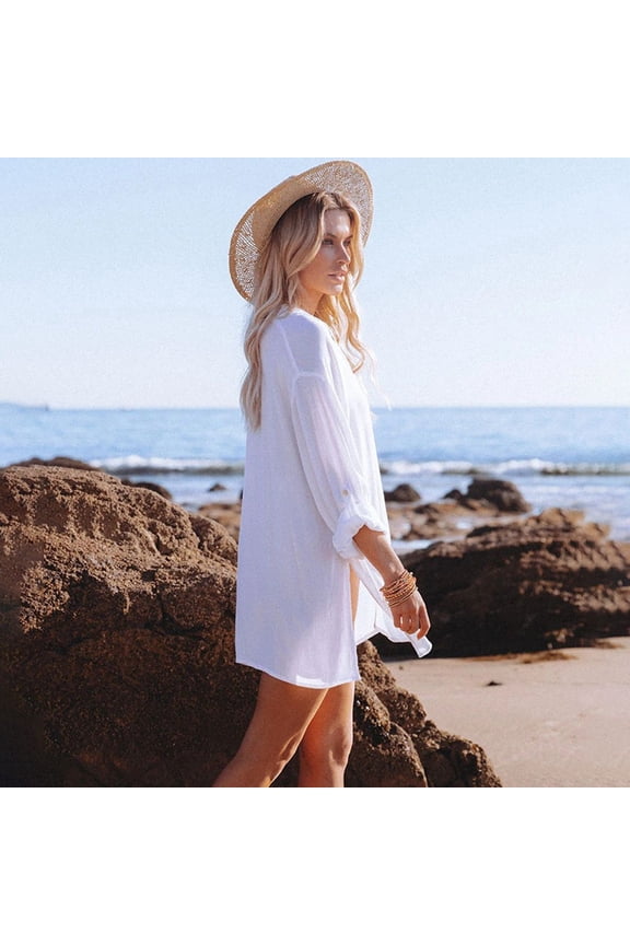 New chiffon shirt style cardigan beach jacket holiday bikini cover-up swimming costume outer cardigan