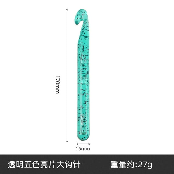 New color plastic transparent sequin crystal crochet hook 12 15 18 20 wool knitting tools