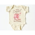 thumbnail image 1 of New cowgirl in town Baby Bodysuit ,Funny New Born New Parent Baby Onesie®, New Mom Gift, Baby Shower Gift , Short Sleeve Tee Bella, 1 of 9