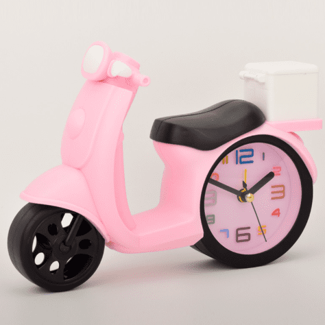 New creative electric motorcycle Pink Green yellow Blue gift Student alarm clock Children alarm clock