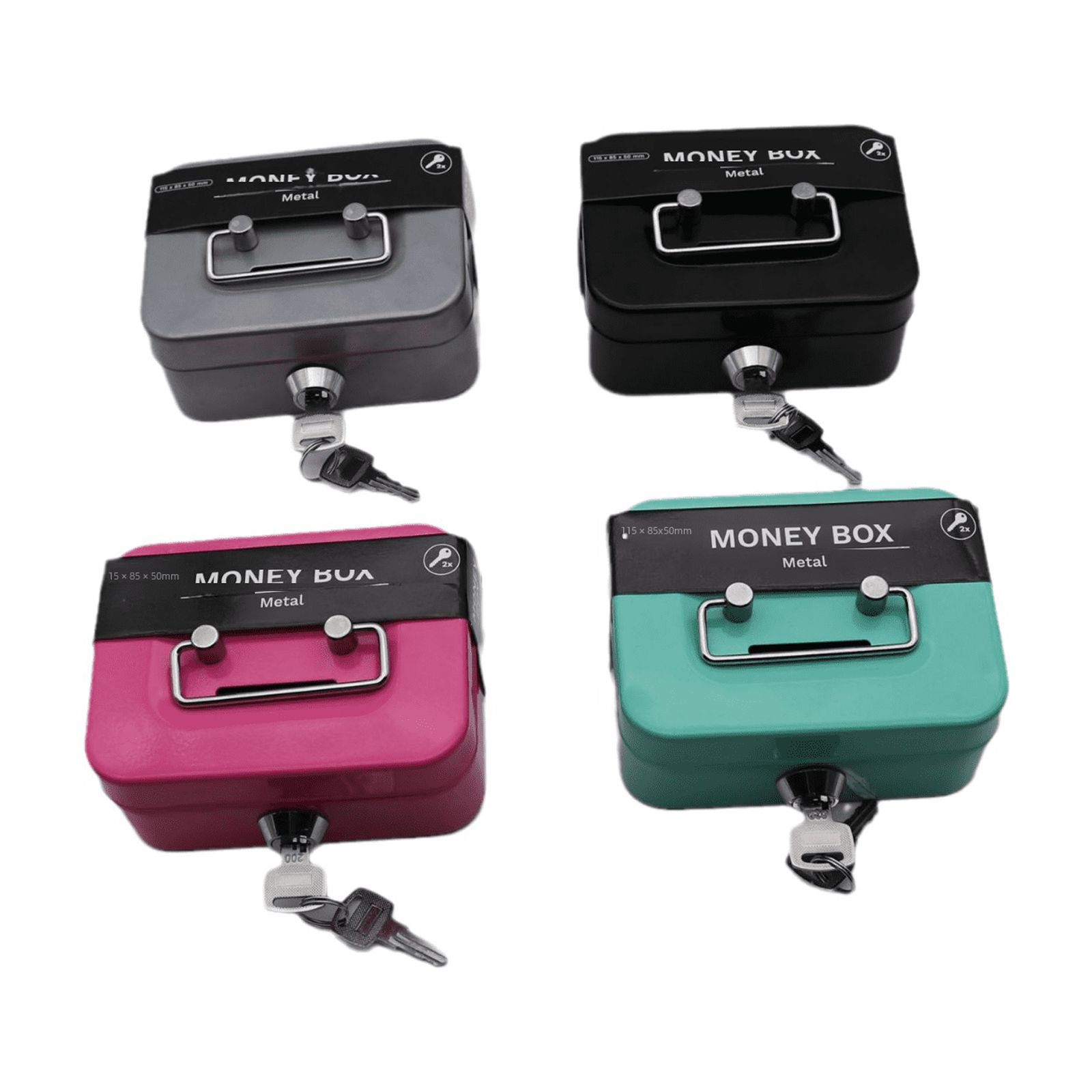 New creative portable piggy bank box small size with key box coin box