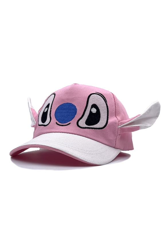 New cute cartoon Stitch hat with three-dimensional ears, embroidered baseball cap, casual versatile sun hat