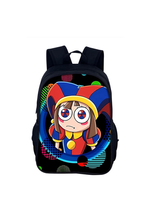New cute cartoon digital circus 3D cool print large-capacity backpack, lightweight and durable student outdoor sports backpack