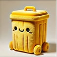 thumbnail image 1 of New cute trash can plush toy doll doll pen holder gift home decoration (Yellow,22cm), 1 of 6