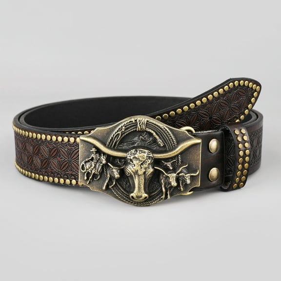 New denim belt men's retro American belt hip hop trend bead rivets personalized design belt men
