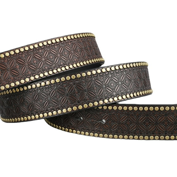 New denim belt men's retro American belt hip hop trend bead rivets personalized design belt men