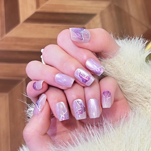 New dream man fish tail naked powder cat eye manicure advanced sense wearing nail Internet celebrity pure desire nail finished product wholesale