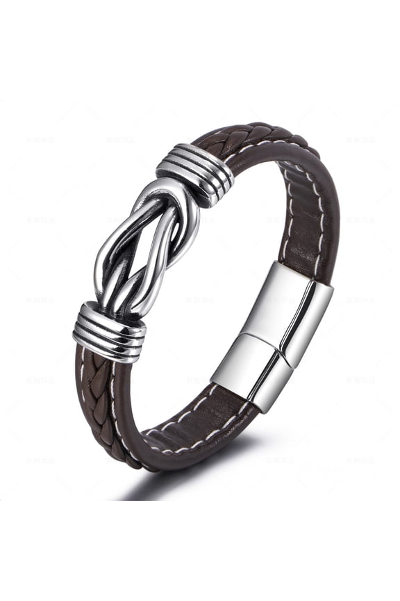 New ethnic style jewelry stainless steel bracelet men's hand-woven titanium steel bracelet