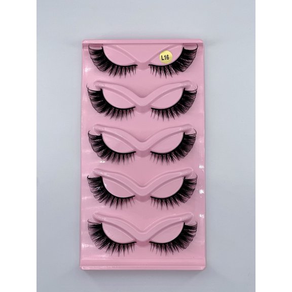 New false eyelashes, thick & curly, high curl cat-eye style, fluffy & voluminous lashes for Daily Makeup & Party