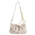 thumbnail image 1 of New fashion artificial leather cloud bag chain clutch bag underarm bag diagonal shoulder bag - white, 1 of 5