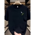 thumbnail image 1 of New fashion brand heavyweight pure cotton summer round neck short-sleeved sports T-shirt high street design oversize niche high-end, 1 of 4